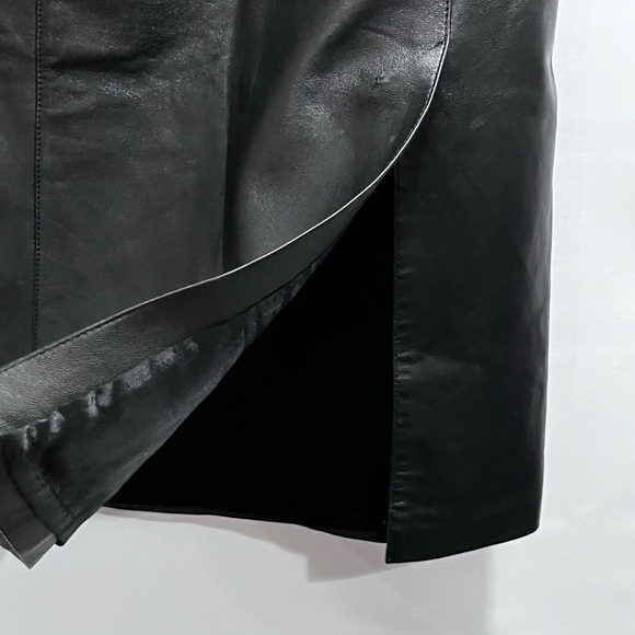 Bebe Butter Soft Black Genuine Leather Straight Skirt size 8-10, 30" waist Y2K - Picture 5 of 15